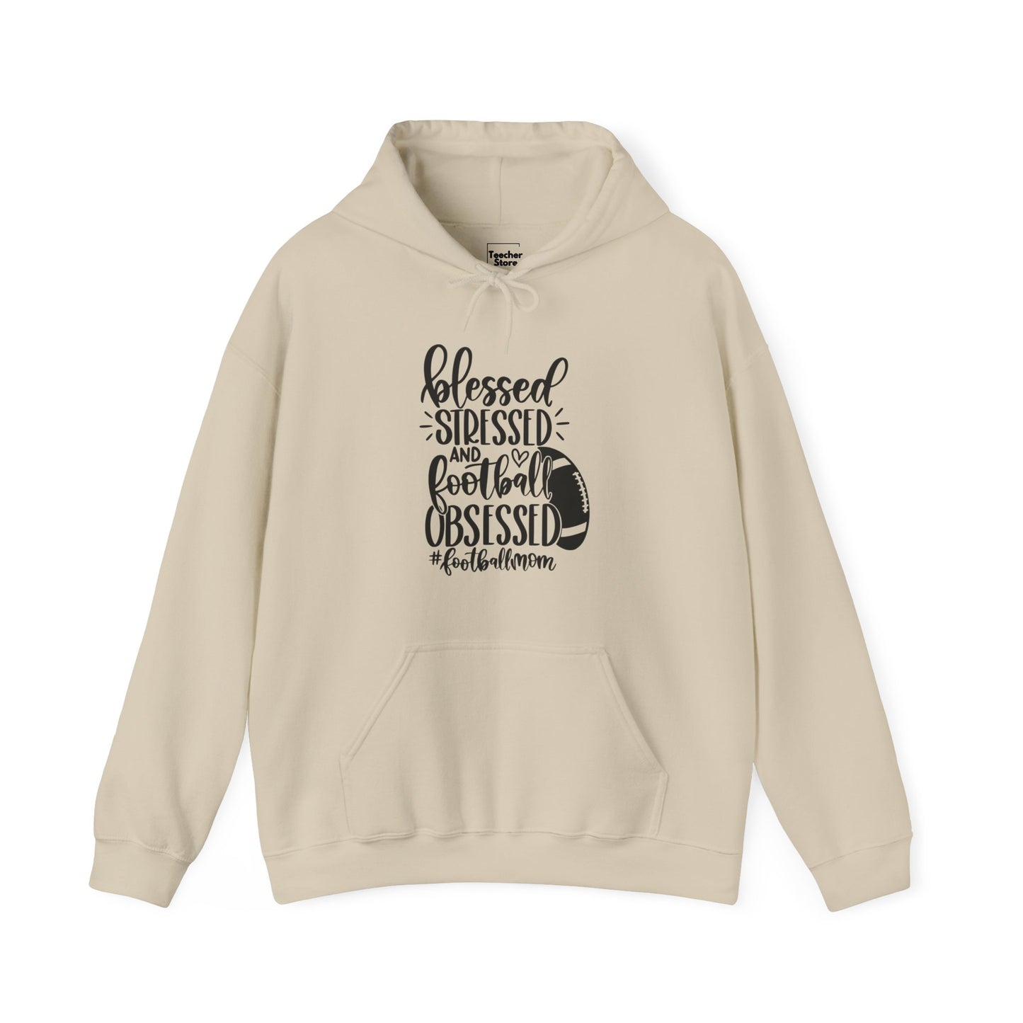 Blessed Stressed Football Hooded Sweatshirt