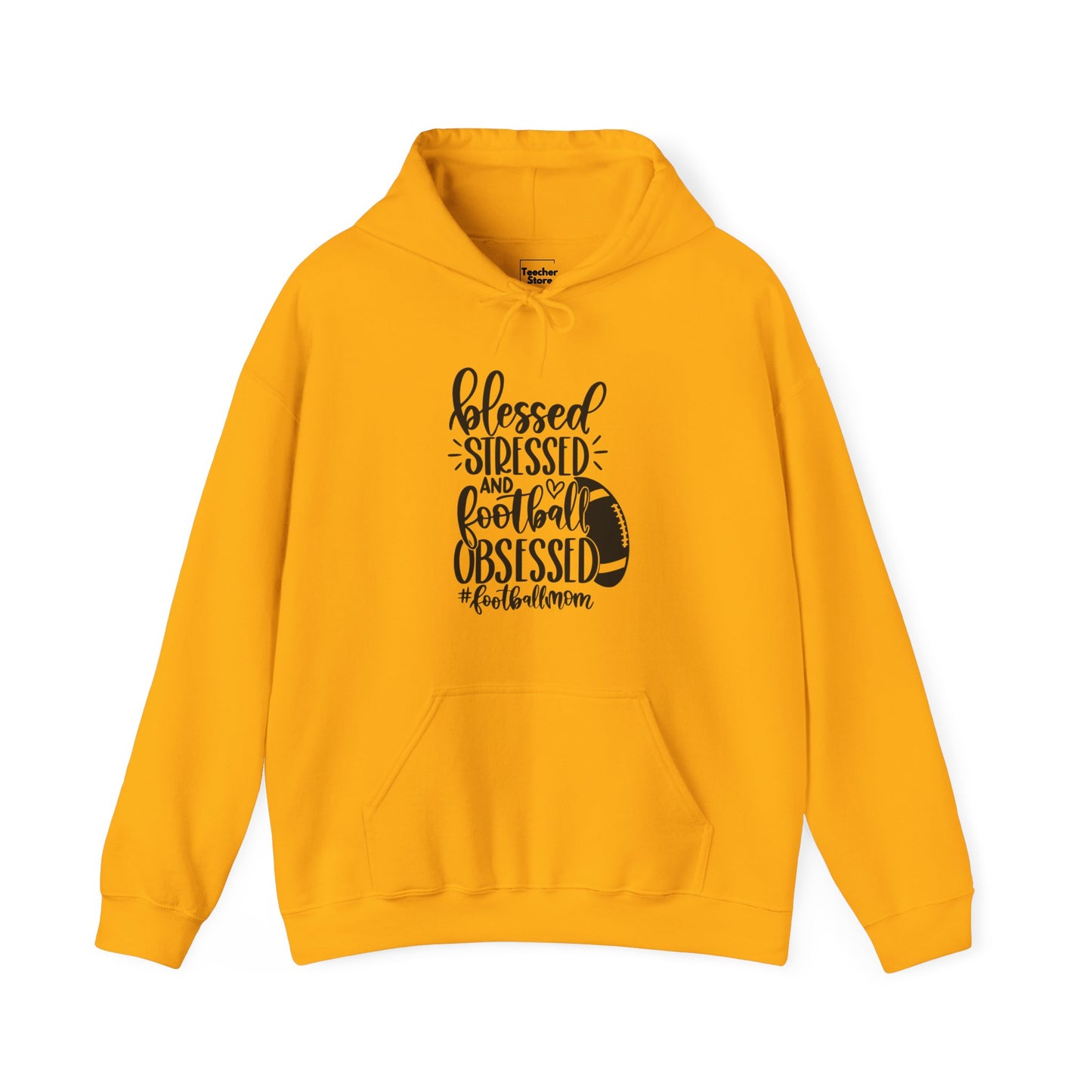 Blessed Stressed Football Hooded Sweatshirt