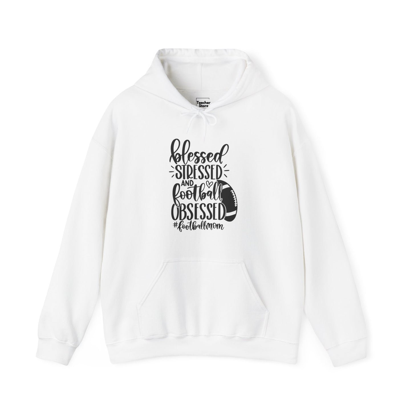 Blessed Stressed Football Hooded Sweatshirt