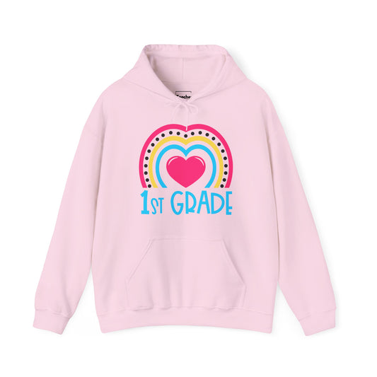 Heart 1st Grade Hooded Sweatshirt