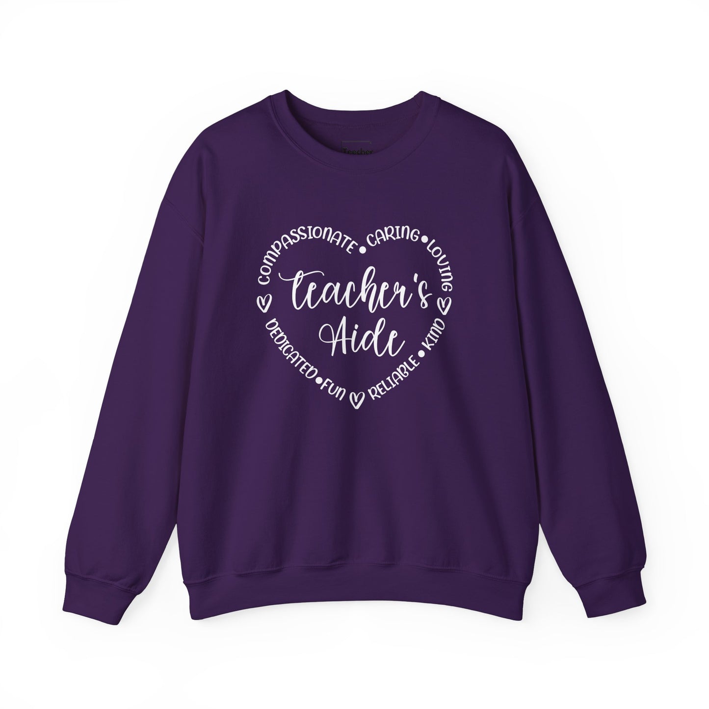 Word Heart Teacher Aide Sweatshirt