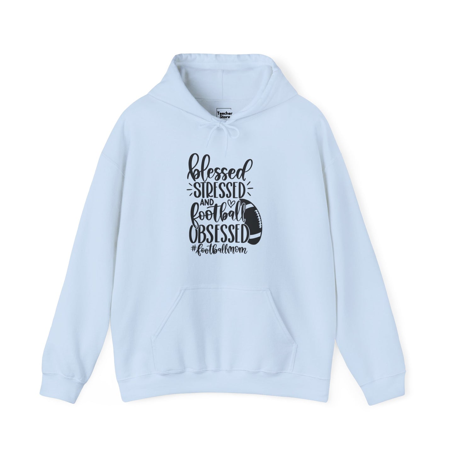 Blessed Stressed Football Hooded Sweatshirt