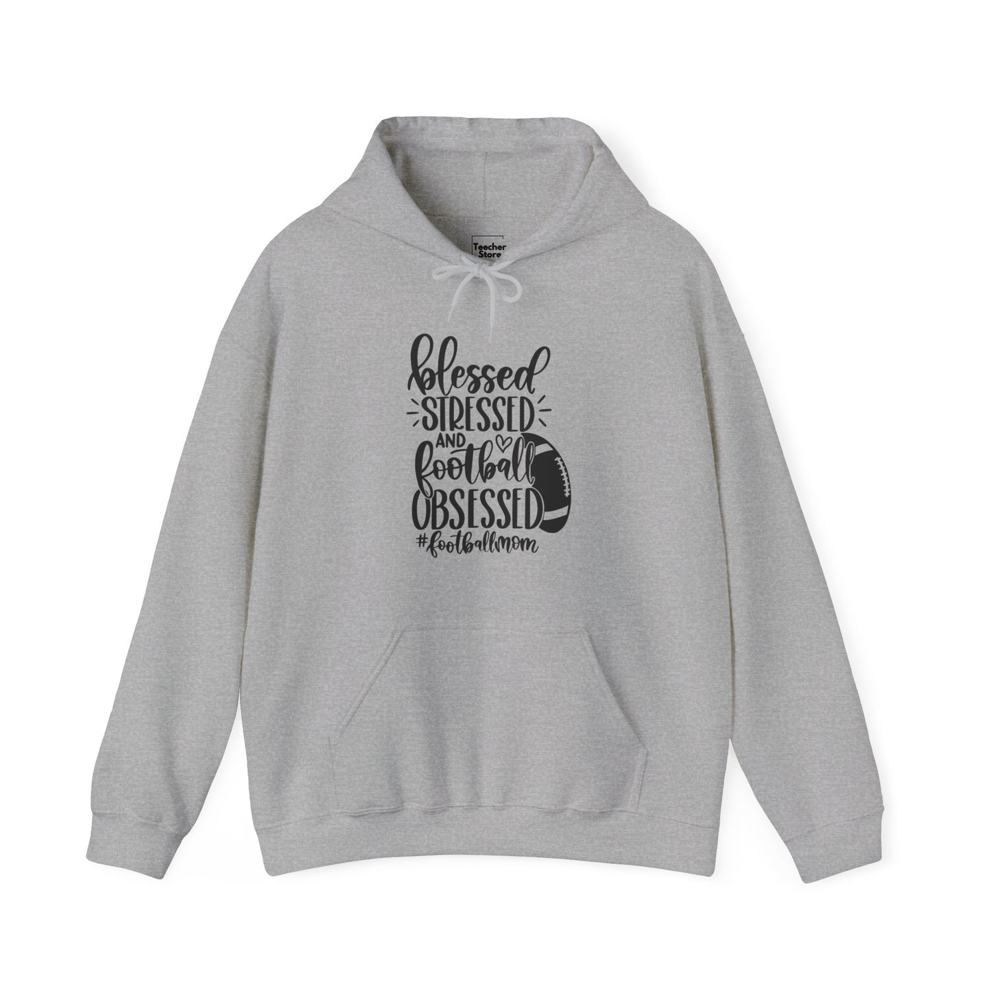 Blessed Stressed Football Hooded Sweatshirt